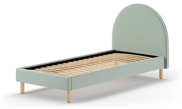 Letto singolo imbottito verde con griglia 90x200 cm MOON - Vipack