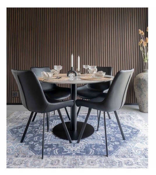 Tavolo da pranzo rotondo con piano in marmo ø 110 cm Bolzano - House Nordic