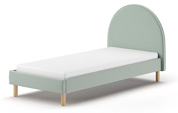 Letto singolo imbottito verde con griglia 90x200 cm MOON - Vipack