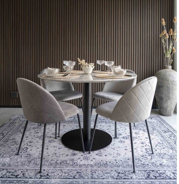 Tavolo da pranzo rotondo con piano in marmo ø 110 cm Bolzano - House Nordic