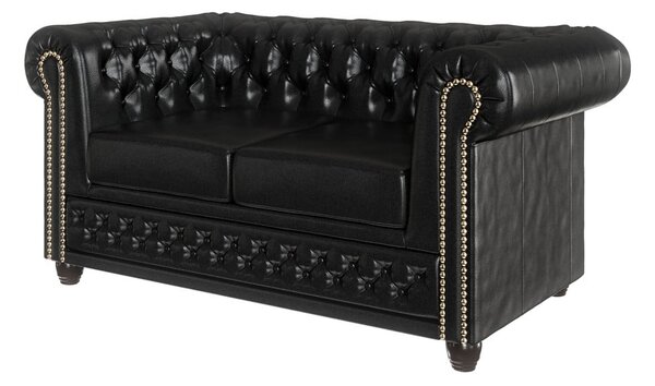 Divano in similpelle nero 148 cm York - Ropez