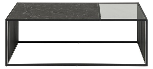 Tavolino nero con piano in vetro 60x120 cm Strington - Actona