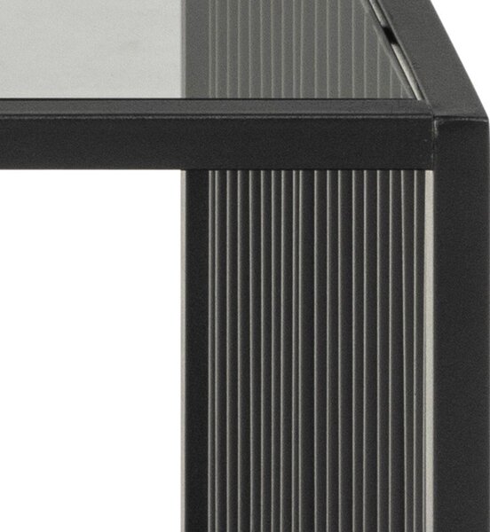 Tavolino nero con piano in vetro 60x120 cm Strington - Actona