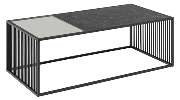 Tavolino nero con piano in vetro 60x120 cm Strington - Actona