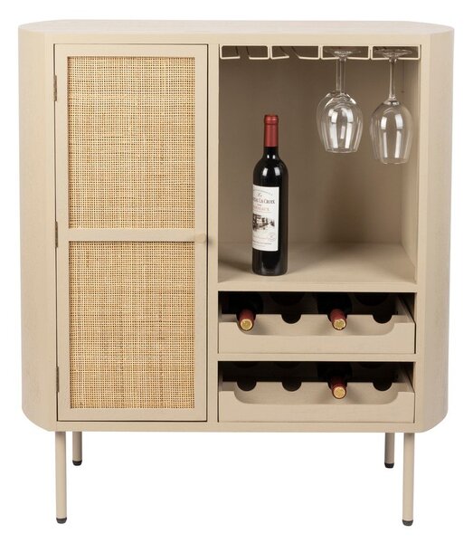 Portabottiglie in rattan crema per 8 bottiglie, 90x100 cm Amaya - White Label