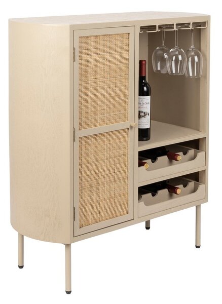 Portabottiglie in rattan crema per 8 bottiglie, 90x100 cm Amaya - White Label