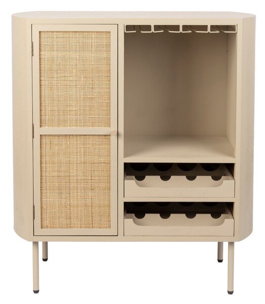 Portabottiglie in rattan crema per 8 bottiglie, 90x100 cm Amaya - White Label