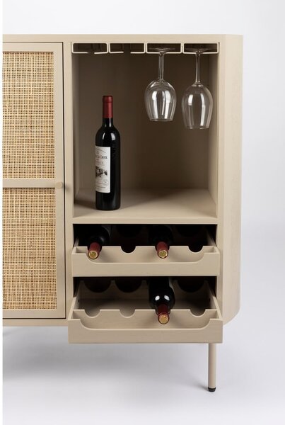 Portabottiglie in rattan crema per 8 bottiglie, 90x100 cm Amaya - White Label