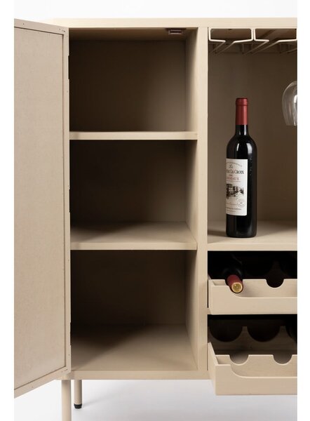 Portabottiglie in rattan crema per 8 bottiglie, 90x100 cm Amaya - White Label