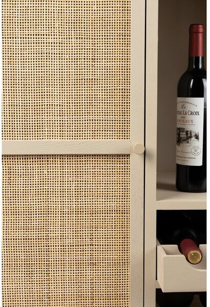 Portabottiglie in rattan crema per 8 bottiglie, 90x100 cm Amaya - White Label