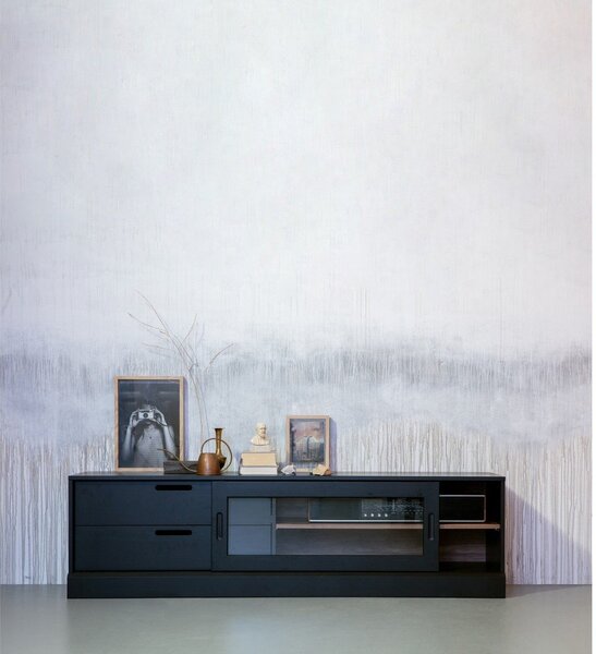 Tavolo TV in pino nero 180x50 cm James - WOOOD