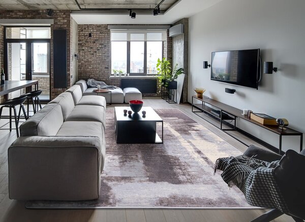 Tappeto in lana grigio 200x300 cm Mist - Agnella