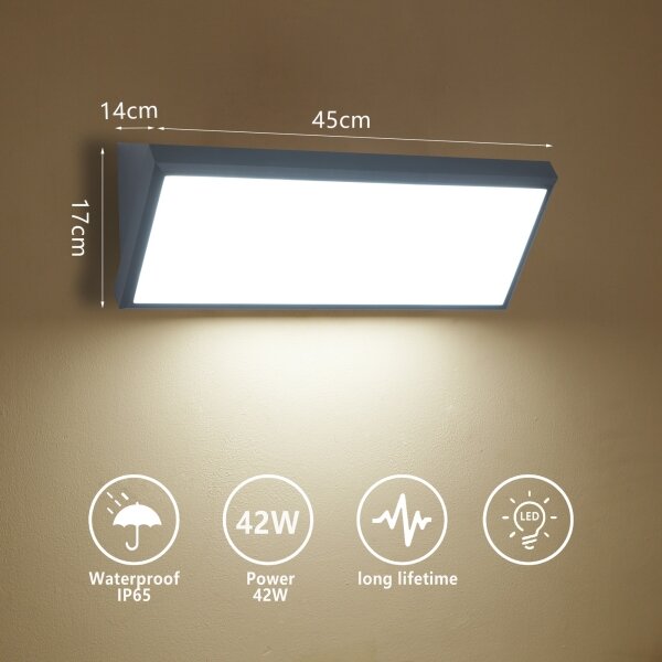 Brilagi - Applique da esterno LED TRIANGLE 42W/230V antracite IP65
