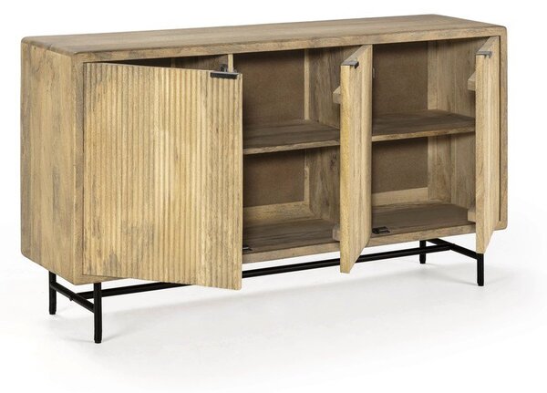 Cassettiera di colore naturale in mango massiccio 150x85x40 cm Mundra – MOME
