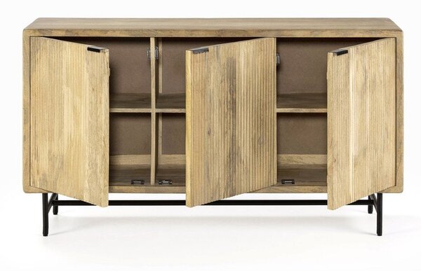 Cassettiera di colore naturale in mango massiccio 150x85x40 cm Mundra – MOME