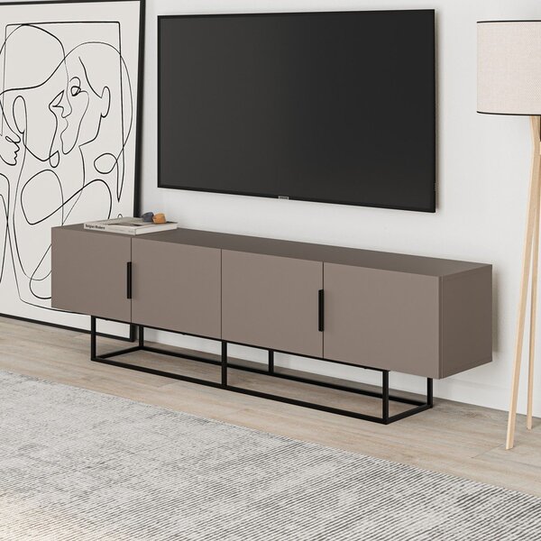 Tavolo TV grigio-beige 200x55 cm Titan - Marckeric