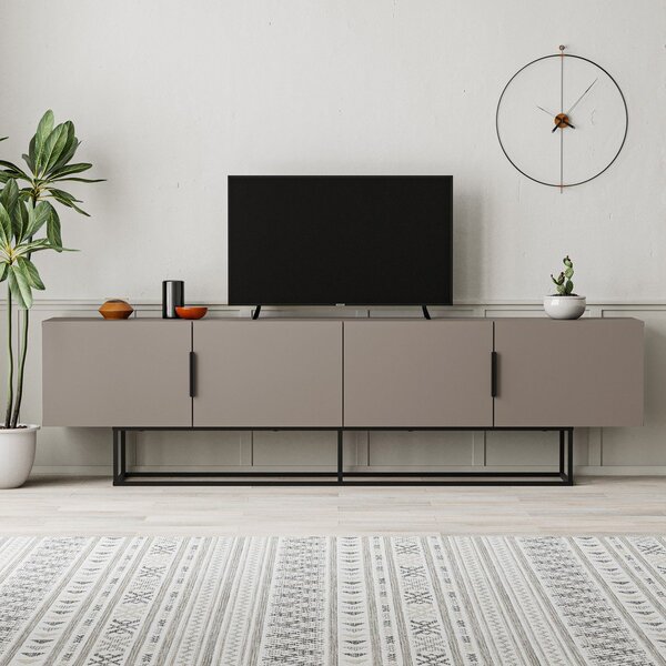 Tavolo TV grigio-beige 200x55 cm Titan - Marckeric
