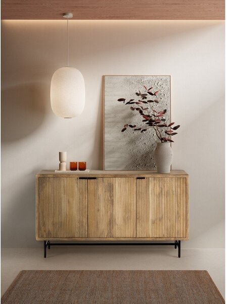 Cassettiera di colore naturale in mango massiccio 150x85x40 cm Mundra – MOME