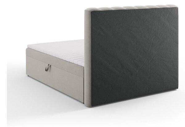 Letto boxspring grigio con contenitore 160x200 cm Gina - Milo Casa