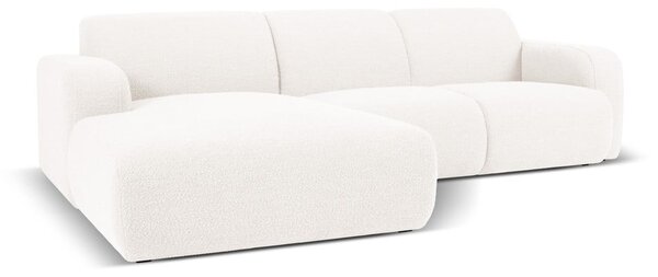 Divano angolare bianco in tessuto bouclé (angolo sinistro) Molino - Micadoni Home