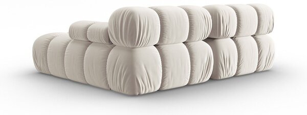 Divano angolare componibile beige (con penisola a destra) con rivestimento in velluto Bellis – Micadoni