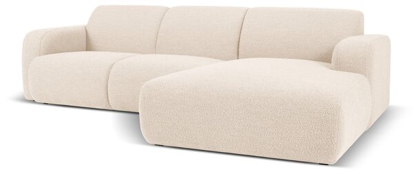 Divano angolare beige in tessuto bouclé (angolo destro) Molino - Micadoni Home