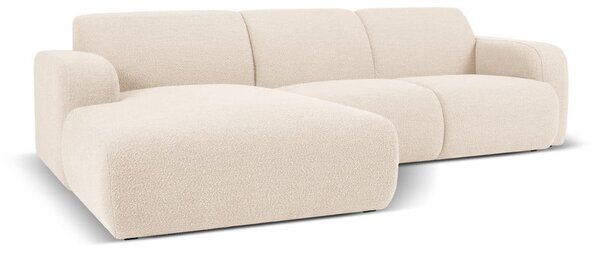 Divano angolare beige in tessuto bouclé (angolo sinistro) Molino - Micadoni Home