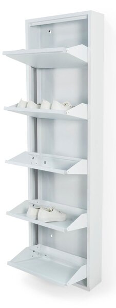 Scarpiera bianca in metallo con ante ribaltabili 50x169x15 cm Billy – Spinder Design