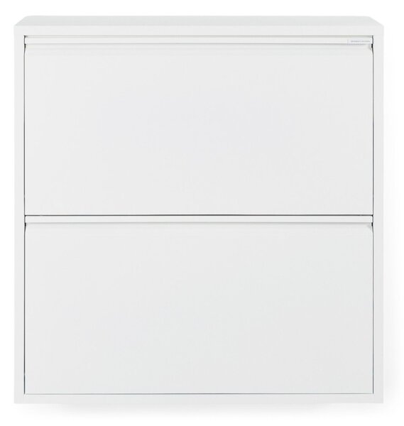Scarpiera bianca in metallo con ante ribaltabili 75x77,5x22,5 cm Billy – Spinder Design