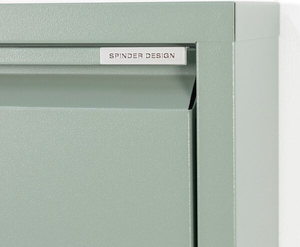 Scarpiera verde polveroso in metallo con ante ribaltabili 50x169x15 cm Billy – Spinder Design