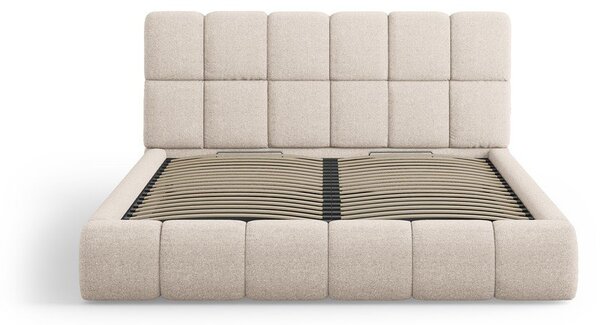 Letto beige imbottito con spazio contenitivo 180x200 cm Bellis – Micadoni Home