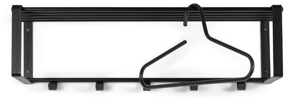 Attaccapanni da parete nero in metallo con scaffale 70 cm Rex – Spinder Design
