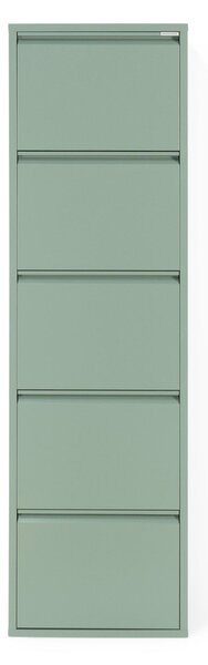 Scarpiera verde polveroso in metallo con ante ribaltabili 50x169x15 cm Billy – Spinder Design