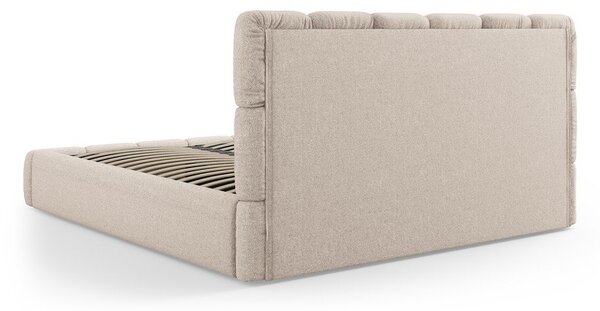 Letto beige imbottito con spazio contenitivo 180x200 cm Bellis – Micadoni Home
