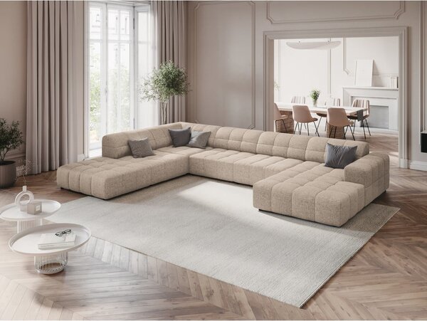 Divano angolare beige (angolo sinistro/"U") Chicago - Cosmopolitan Design
