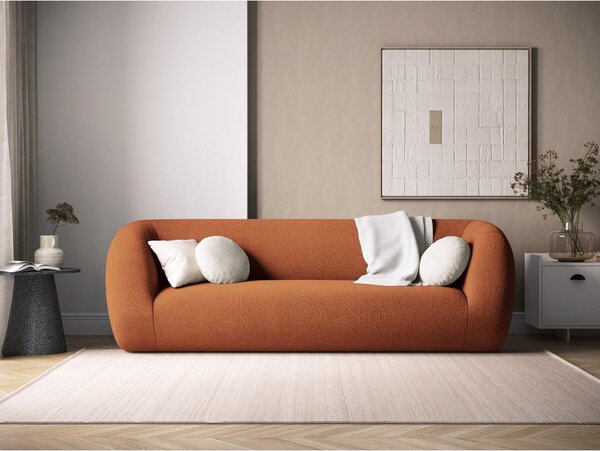 Divano in tessuto bouclé arancione 230 cm Essen - Cosmopolitan Design