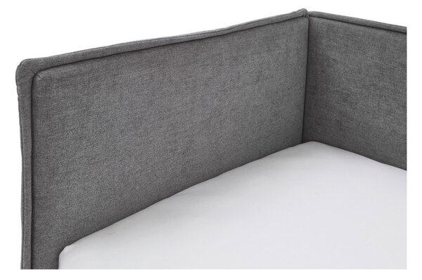 Letto da bambini con sponde grigio imbottito con contenitore con rete inclusa 120x200 cm Fun – Meise Möbel