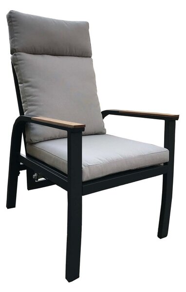 Set da pranzo da giardino in metallo grigio per 6 persone Annecy - Rojaplast