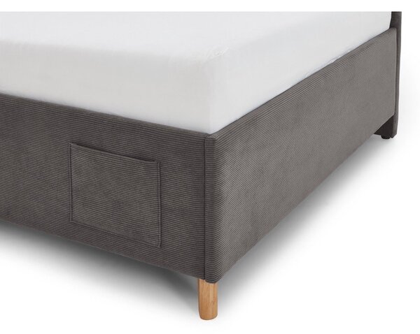 Letto da bambini con sponde color antracite imbottito con contenitore con rete inclusa 90x200 cm Cool – Meise Möbel