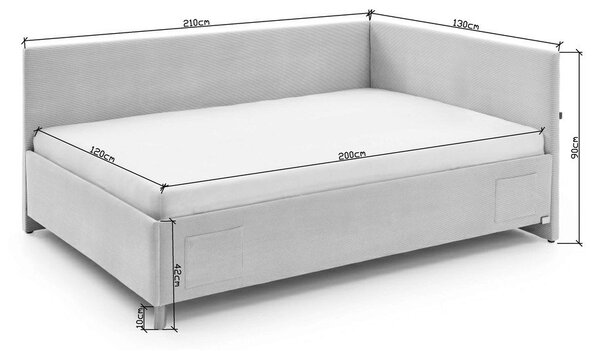 Letto da bambini con sponde rosa imbottito con contenitore con rete inclusa 120x200 cm Cool – Meise Möbel