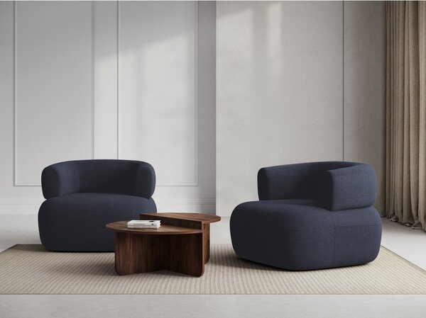 Poltrona bouclé blu scuro Jenny - Micadoni Home