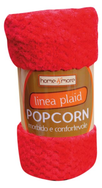 Plaid in 100% poliestere Popcorn, rosso, 125x 150 cm