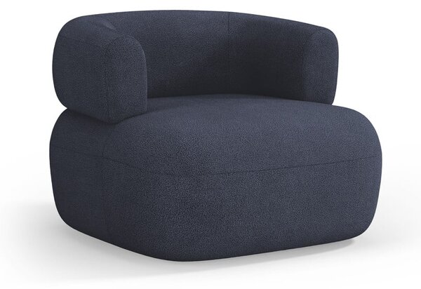 Poltrona bouclé blu scuro Jenny - Micadoni Home