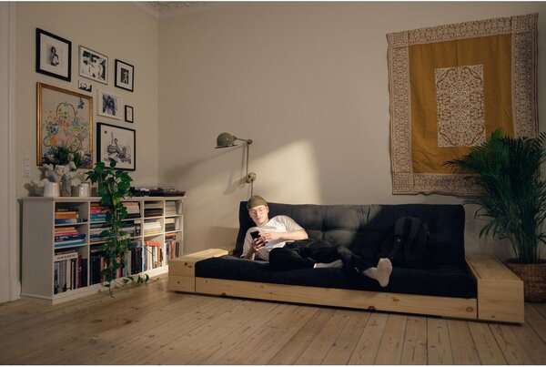 Divano letto in velluto a coste bianco 244 cm Base - Karup Design