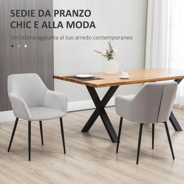 HOMCOM Sedie Moderne e Imbottite da Salotto, Soggiorno, Cucina, Sala da