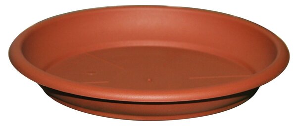 Sottovaso tondo in resina color terracotta Deroma - Ø18 per vaso Ø20