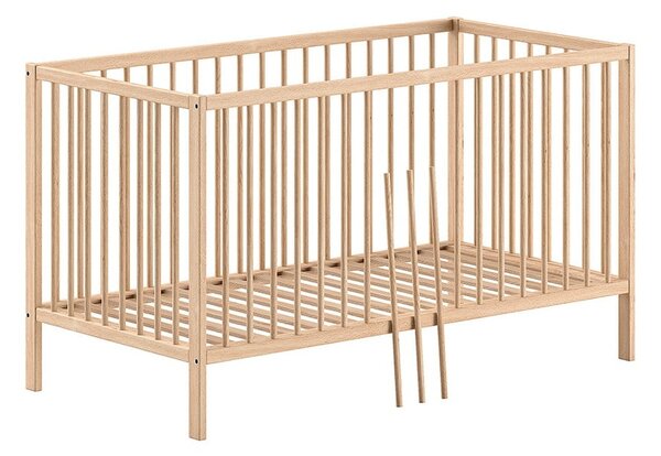 Lettino di colore naturale in pino massiccio 70x140 cm DINO – Vipack