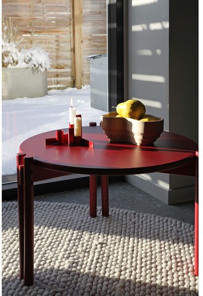 Tavolino rotondo rosso in legno di pino ø 60 cm Sticks - Karup Design