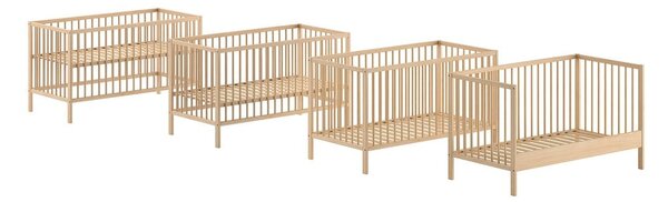 Lettino di colore naturale in pino massiccio 70x140 cm DINO – Vipack