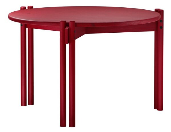 Tavolino rotondo rosso in legno di pino ø 60 cm Sticks - Karup Design